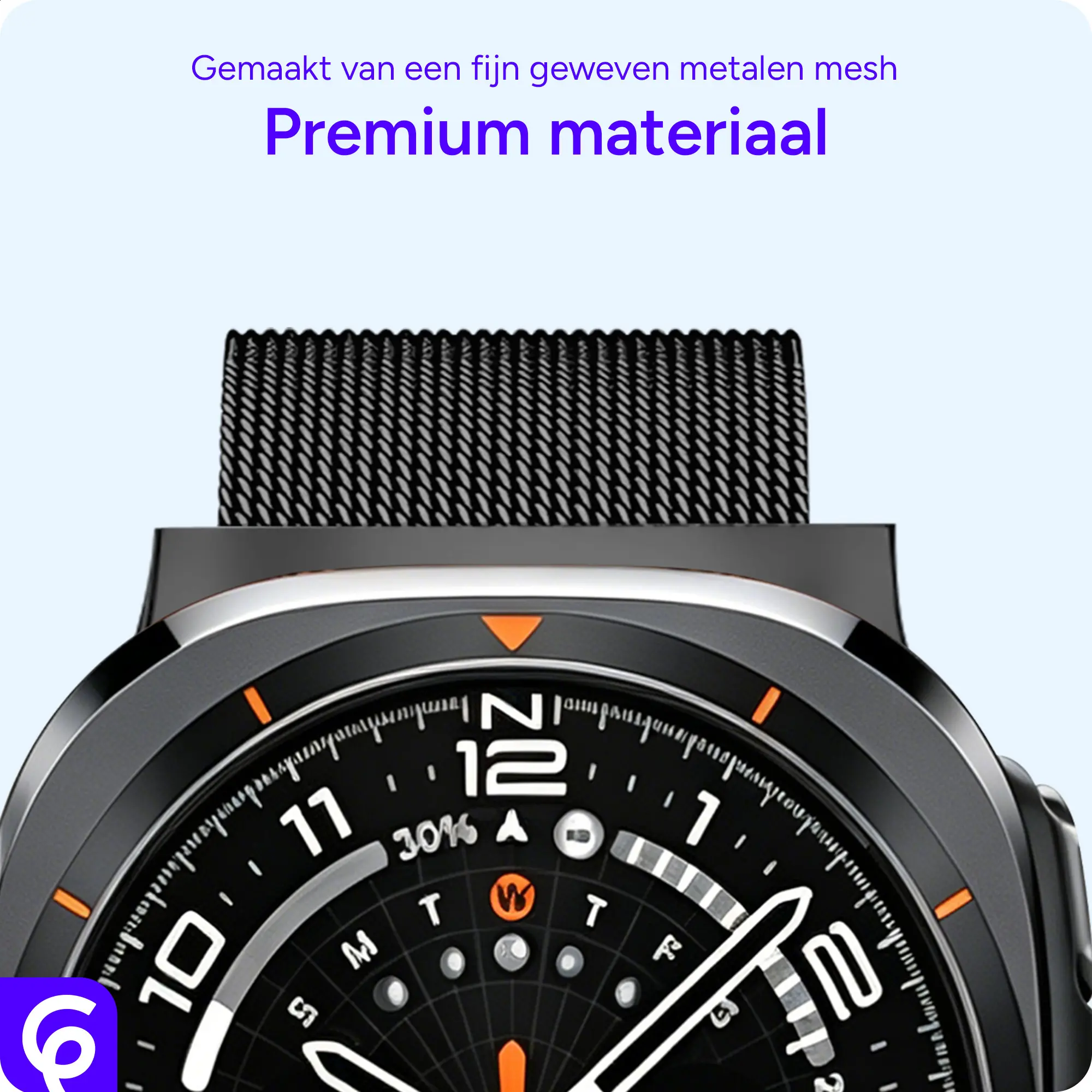 SBG Milanees - Samsung Galaxy Watch Ultra Bandje - Zwart afbeelding 5