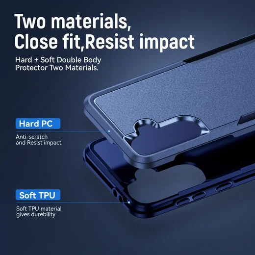 Samsung Galaxy A37 Hoesje Schokbestendige Hardcase Back Cover Blauw afbeelding 4