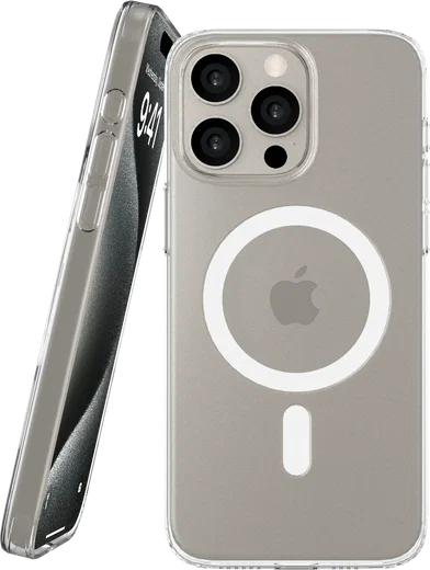 NEKIT Bare Apple iPhone 15 Pro Max Hoesje 1.2MM Thin Case MagSafe Transparant afbeelding 1