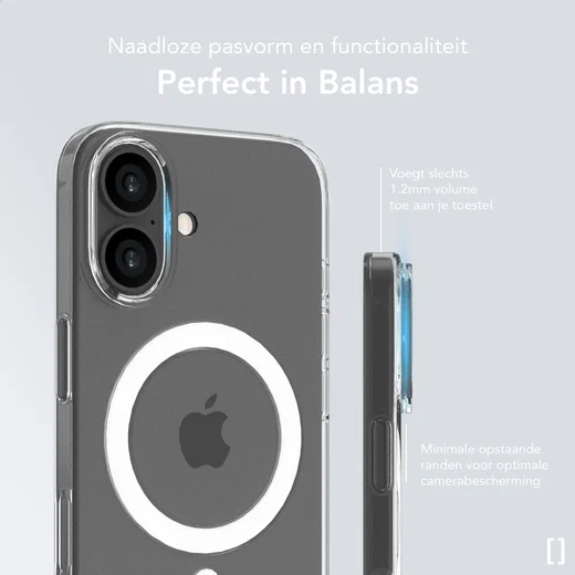 NEKIT Bare Apple iPhone 16 Hoesje 1.2MM Thin Case MagSafe Transparant afbeelding 4