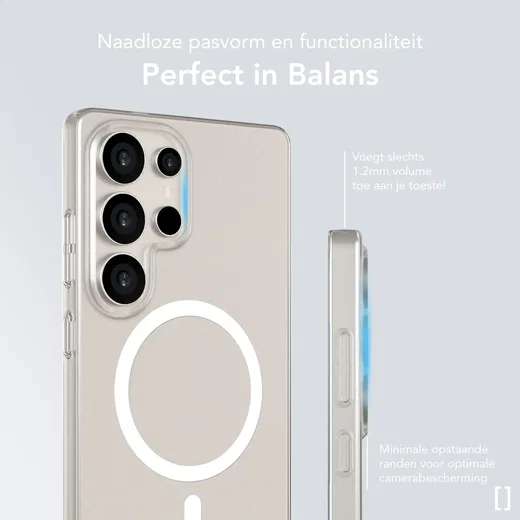 NEKIT Bare Samsung Galaxy S25 Ultra Hoesje 1.2MM Thin Case MagSafe Transparant afbeelding 5