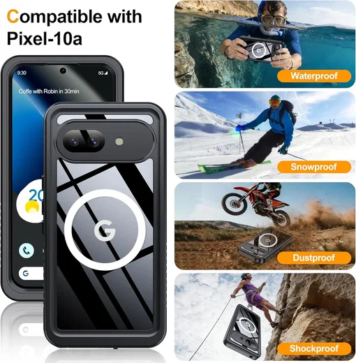 SBG Outdoor Case Google Pixel 10a Waterdicht met MagSafe / Qi2 Zwart afbeelding 7