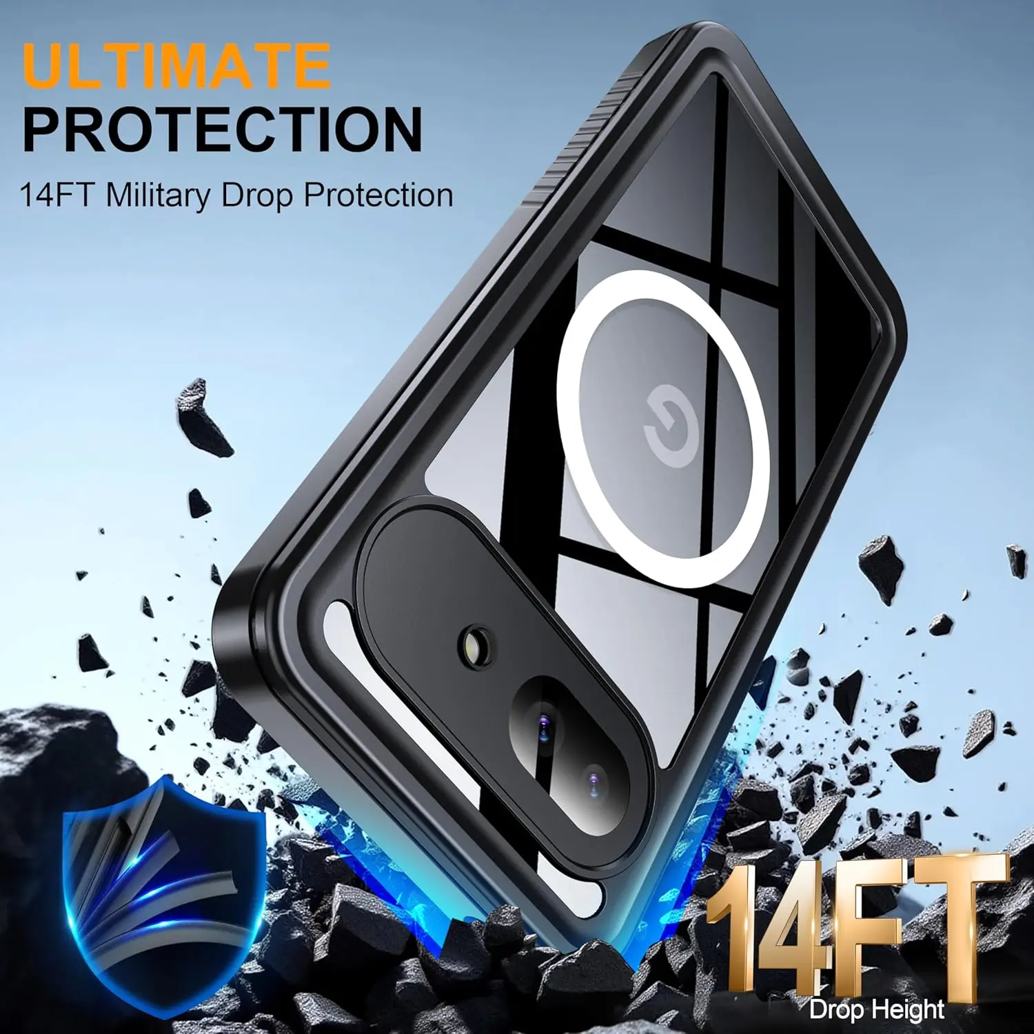 SBG Outdoor Case Google Pixel 10a Waterdicht met MagSafe / Qi2 Zwart afbeelding 4