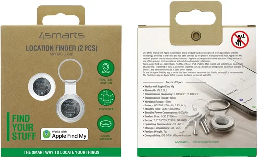4smarts SkyTag Slim Bluetooth Tracker 2-Pack Wit Transparant afbeelding 10