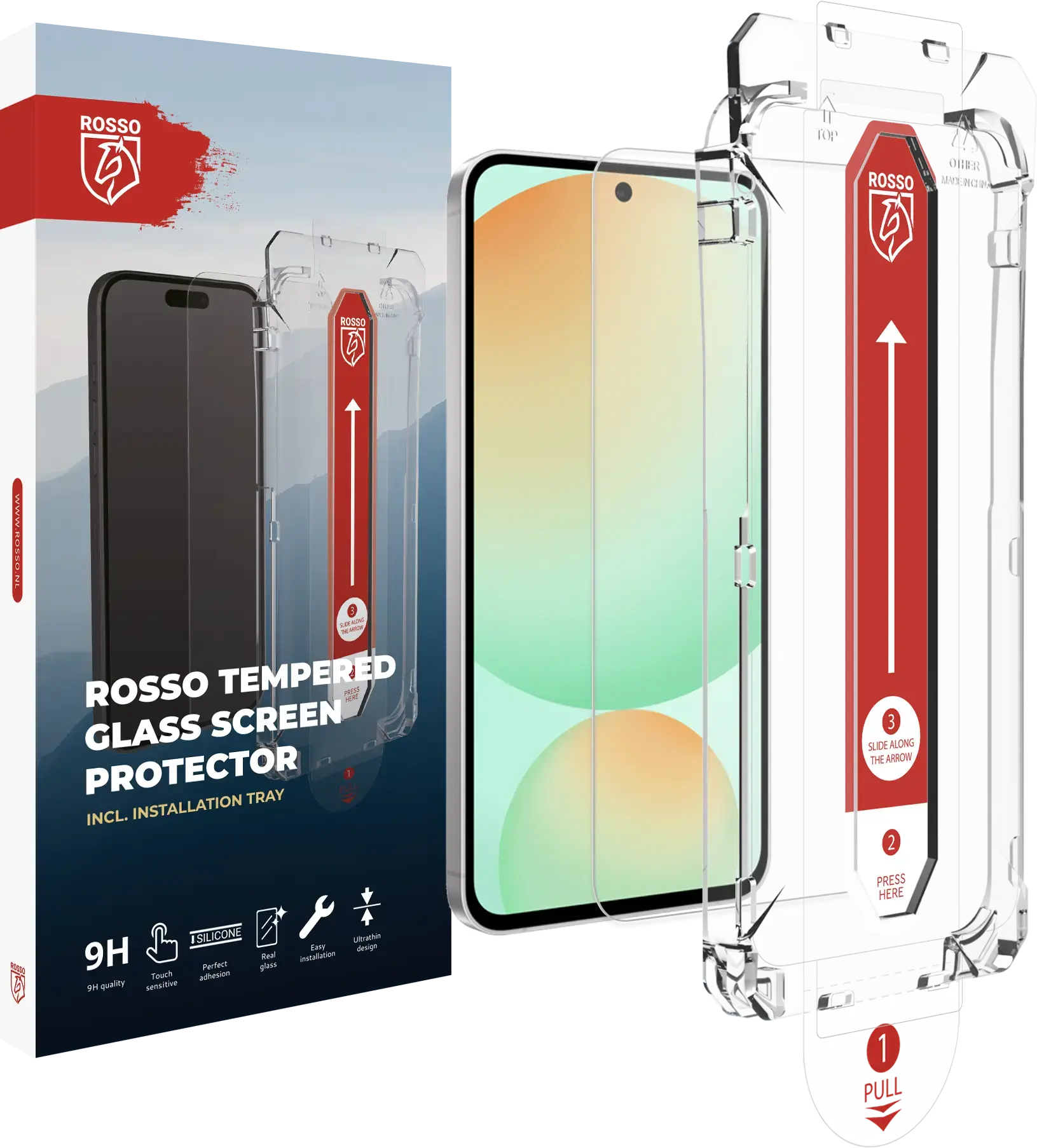 Rosso Samsung Galaxy A37 Tempered Glass Installatietray Dust Removal (2-Pack) afbeelding 14