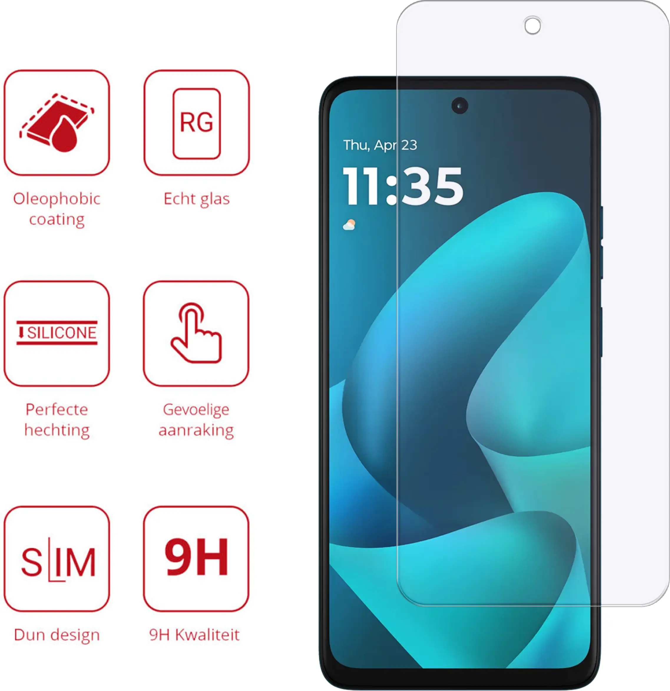 Rosso Motorola Moto G57 Power 9H Tempered Glass Screen Protector afbeelding 2