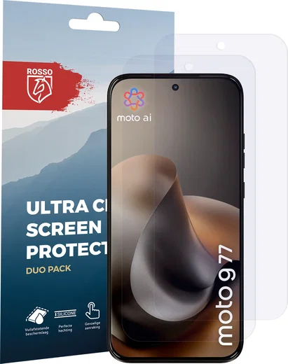 Rosso Motorola Moto G77 Screen Protector Case Friendly Folie Duo Pack afbeelding 8