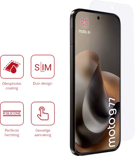 Rosso Motorola Moto G77 Screen Protector Case Friendly Folie Duo Pack afbeelding 2