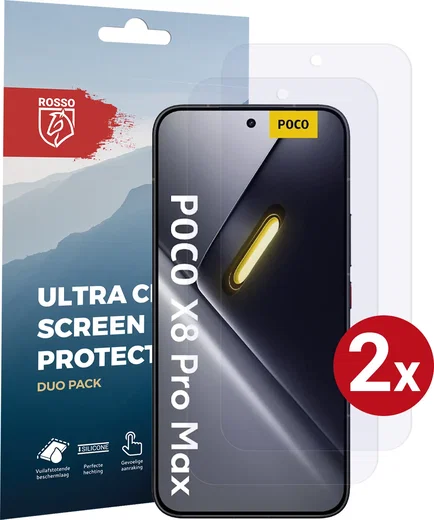 Rosso Xiaomi Poco X8 Pro Max Screen Protector Case Friendly Folie Duo Pack afbeelding 1