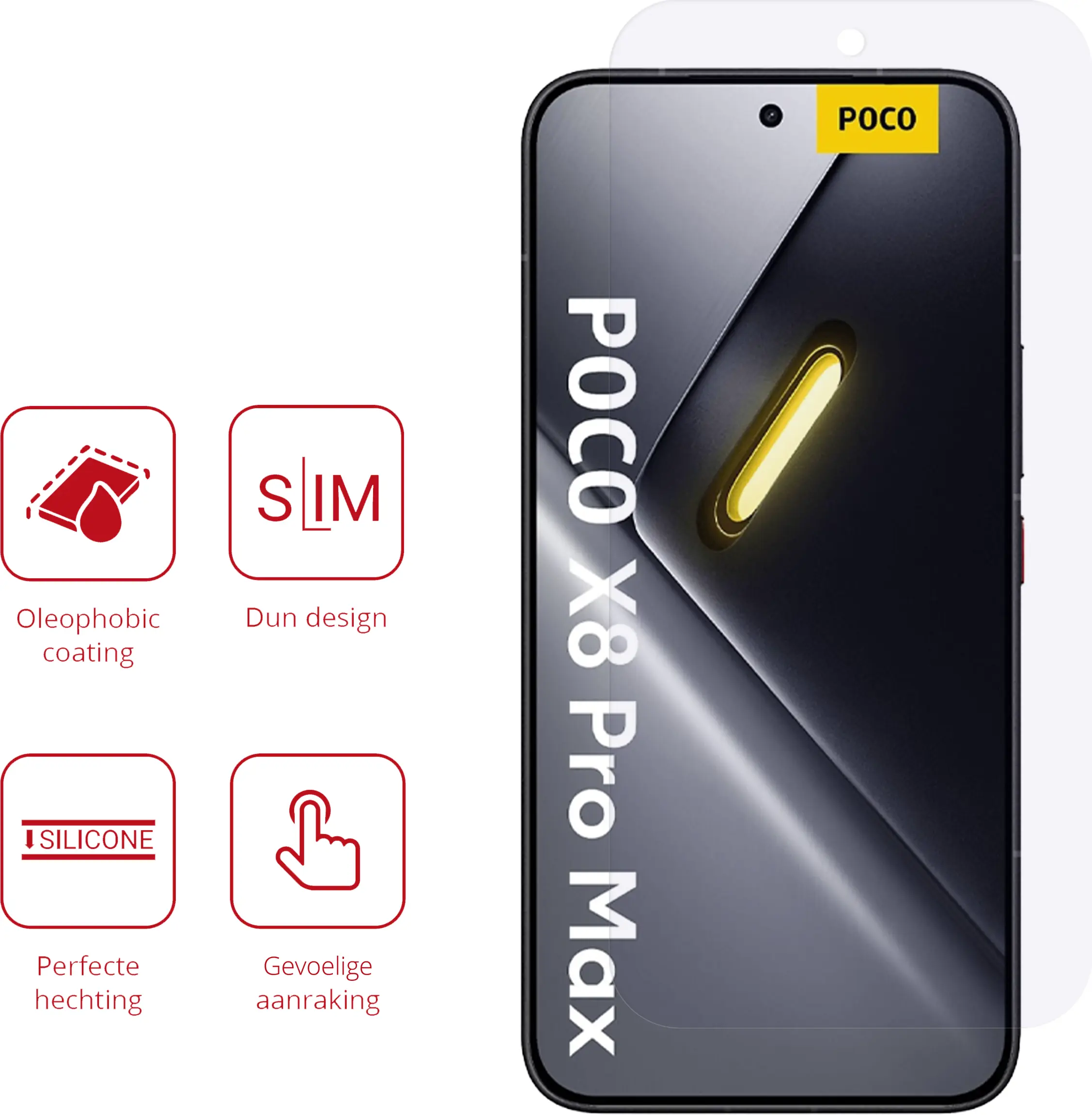 Rosso Xiaomi Poco X8 Pro Max Screen Protector Case Friendly Folie Duo Pack afbeelding 2