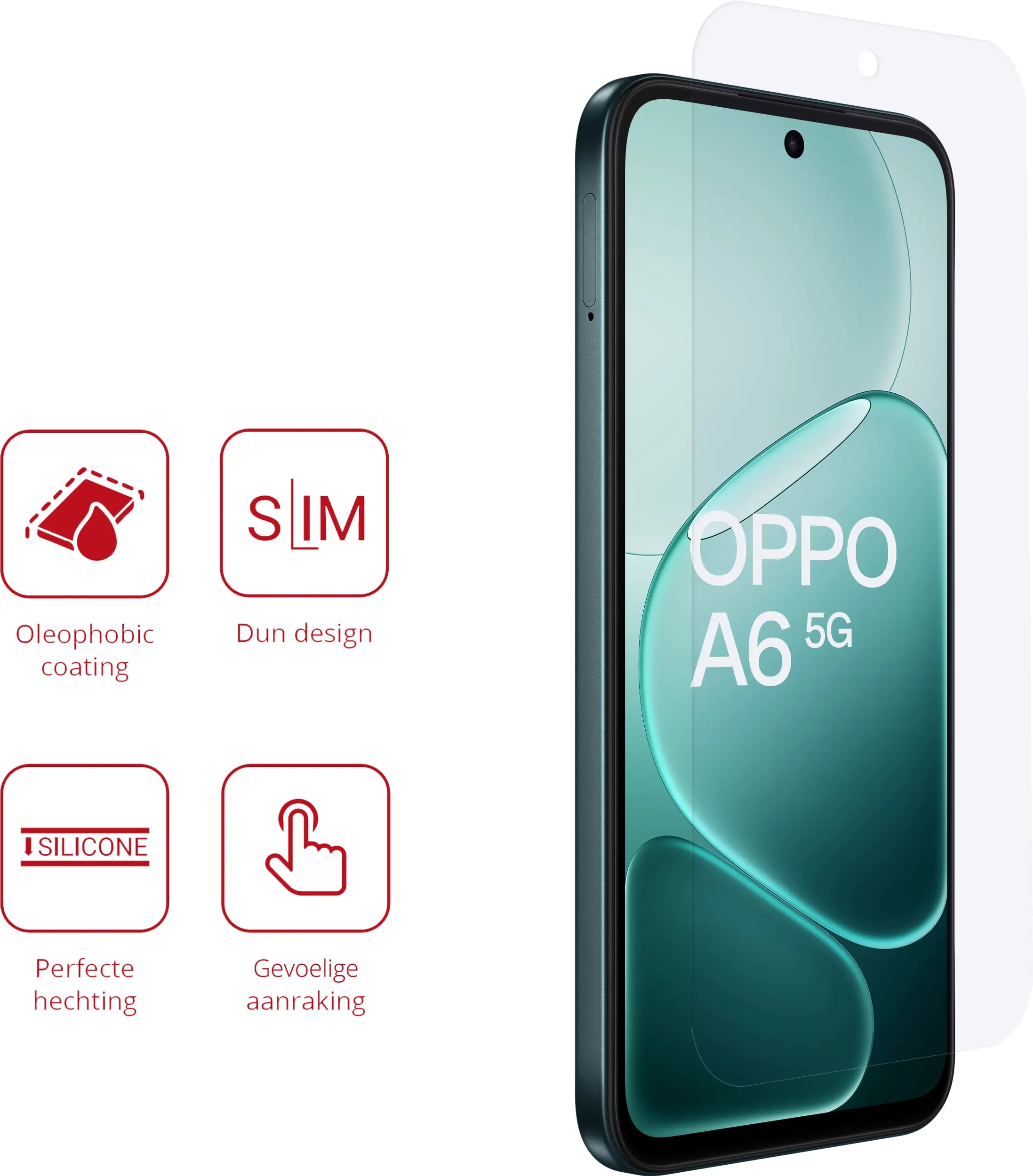 Rosso Oppo A6 Screen Protector Case Friendly Folie Duo Pack afbeelding 2