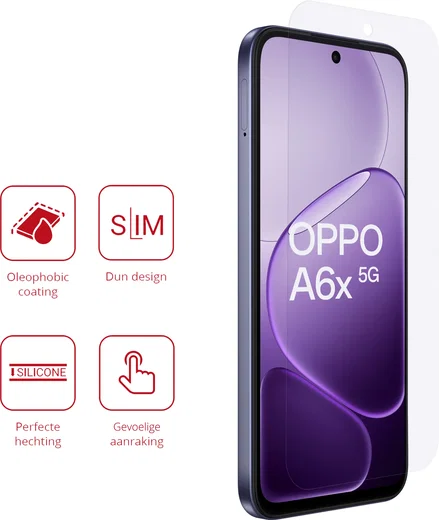 Rosso Oppo A6x Screen Protector Case Friendly Folie Duo Pack afbeelding 2