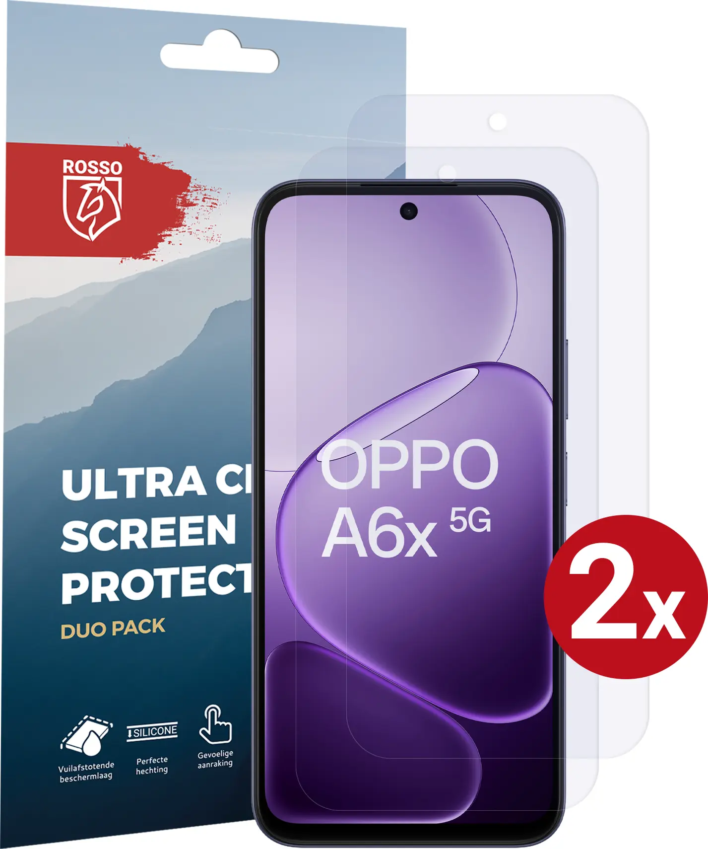 Rosso Oppo A6x Screen Protector Case Friendly Folie Duo Pack afbeelding 1