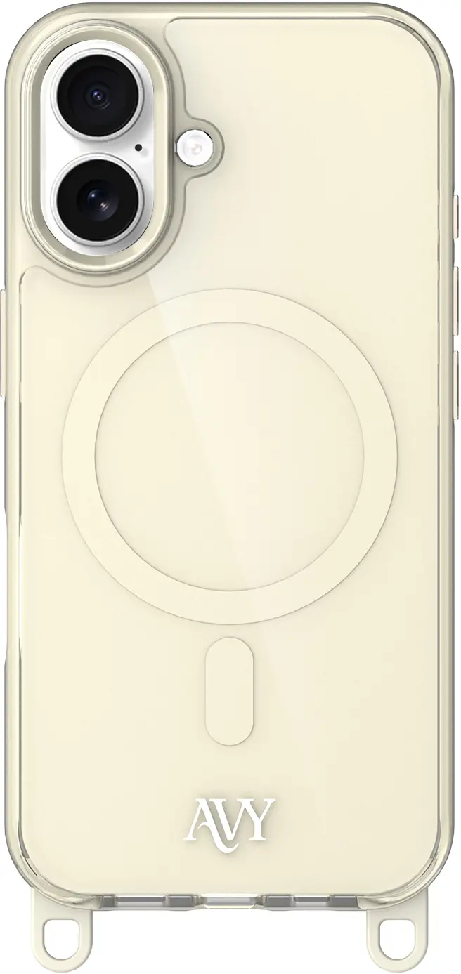 AVY Apple iPhone 17 Hoesje MagSafe met Koord Haakjes Beige afbeelding 1