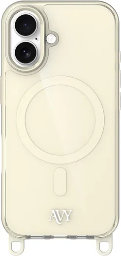 AVY Apple iPhone 17 Hoesje MagSafe met Koord Haakjes Beige afbeelding 1