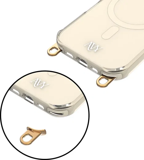 AVY Apple iPhone 17 Hoesje MagSafe met Koord Haakjes Beige afbeelding 15