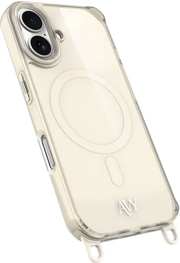 AVY Apple iPhone 17 Hoesje MagSafe met Koord Haakjes Beige afbeelding 14