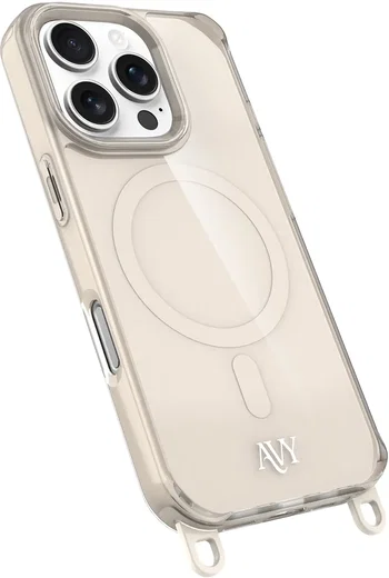 AVY Apple iPhone 16 Pro Hoesje MagSafe met Koord Haakjes Beige afbeelding 12