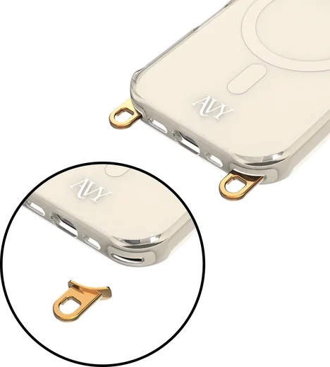 AVY Apple iPhone 16 Pro Hoesje MagSafe met Koord Haakjes Beige afbeelding 14