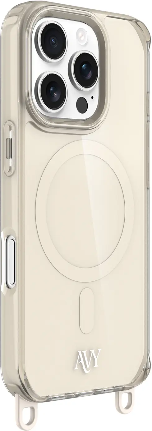 AVY Apple iPhone 16 Pro Hoesje MagSafe met Koord Haakjes Beige afbeelding 15