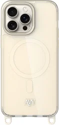 AVY Apple iPhone 15 Pro Max Hoesje MagSafe met Koord Haakjes Beige afbeelding