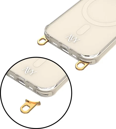 AVY Apple iPhone 13 Pro Hoesje MagSafe met Koord Haakjes Beige afbeelding 16