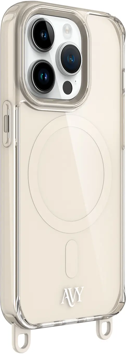 AVY Apple iPhone 13 Pro Max Hoesje MagSafe met Koord Haakjes Beige afbeelding 13