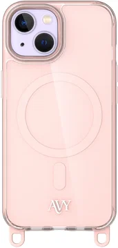AVY Apple iPhone 15 Hoesje MagSafe met Koord Haakjes Roze