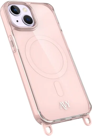 AVY Apple iPhone 15 Hoesje MagSafe met Koord Haakjes Roze afbeelding 14