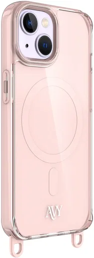 AVY Apple iPhone 15 Hoesje MagSafe met Koord Haakjes Roze afbeelding 12