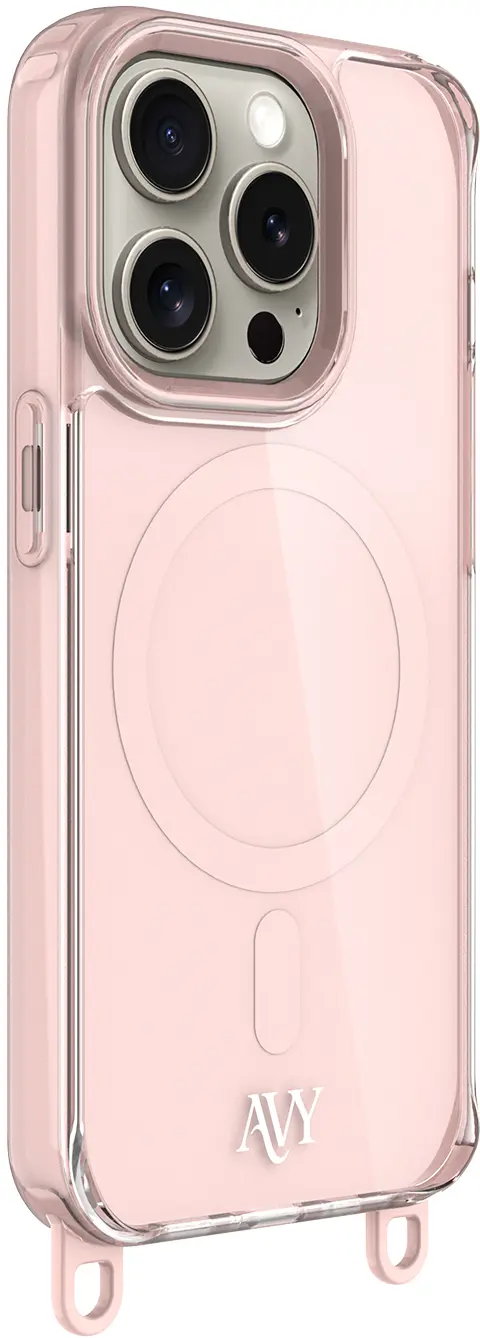 AVY Apple iPhone 15 Pro Hoesje MagSafe met Koord Haakjes Roze afbeelding 12