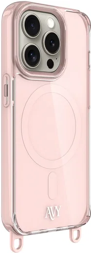 AVY Apple iPhone 15 Pro Hoesje MagSafe met Koord Haakjes Roze afbeelding 12