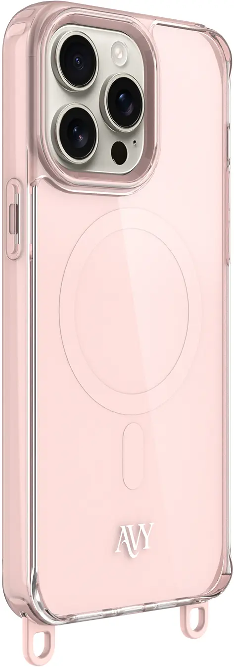 AVY Apple iPhone 15 Pro Max Hoesje MagSafe met Koord Haakjes Roze afbeelding 12