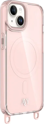 AVY Apple iPhone 14 / 13 Hoesje MagSafe met Koord Haakjes Roze afbeelding 11