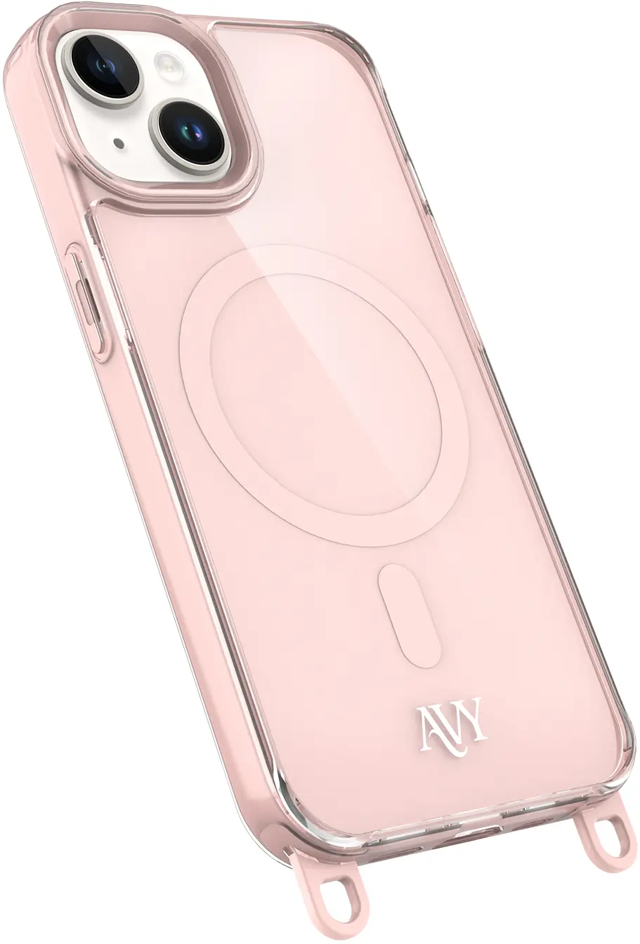 AVY Apple iPhone 14 / 13 Hoesje MagSafe met Koord Haakjes Roze afbeelding 13