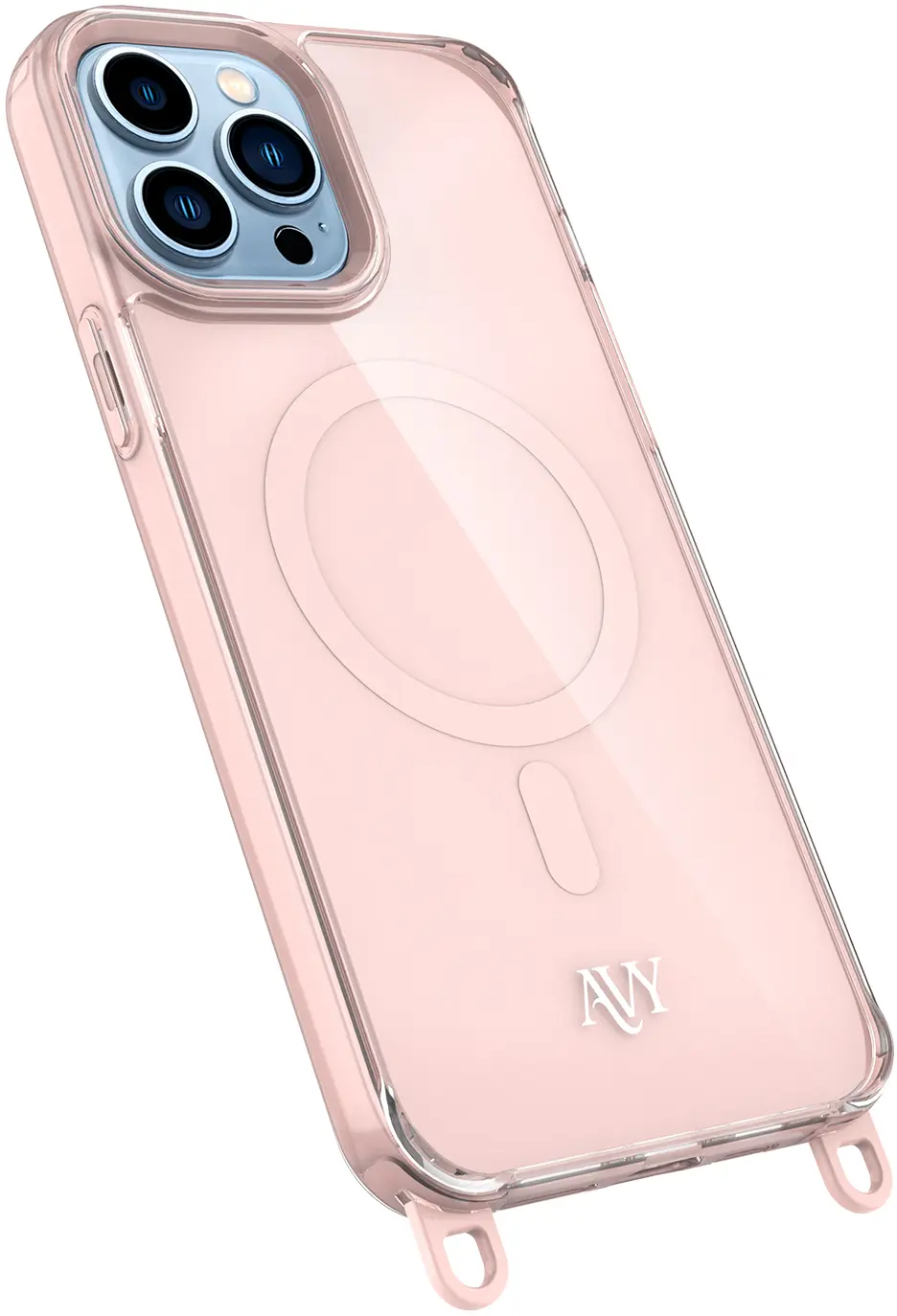 AVY Apple iPhone 13 Pro Max Hoesje MagSafe met Koord Haakjes Roze afbeelding 14