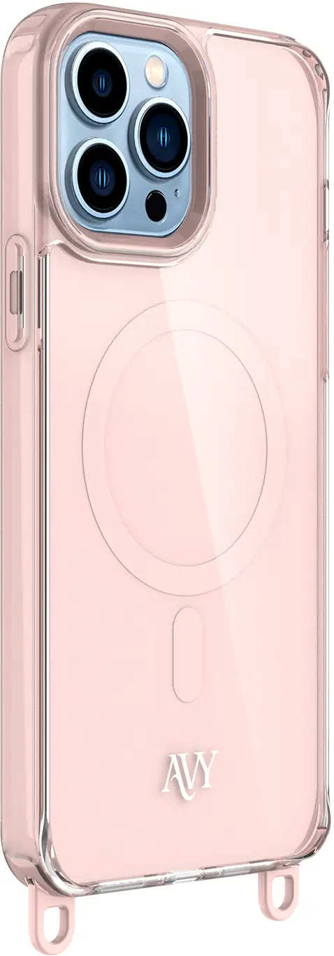 AVY Apple iPhone 13 Pro Max Hoesje MagSafe met Koord Haakjes Roze afbeelding 12
