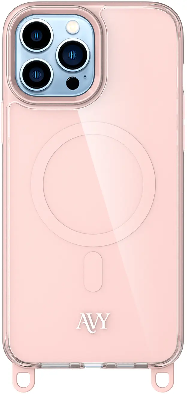 AVY Apple iPhone 13 Pro Max Hoesje MagSafe met Koord Haakjes Roze afbeelding 1