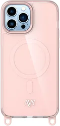 AVY Apple iPhone 13 Pro Max Hoesje MagSafe met Koord Haakjes Roze afbeelding