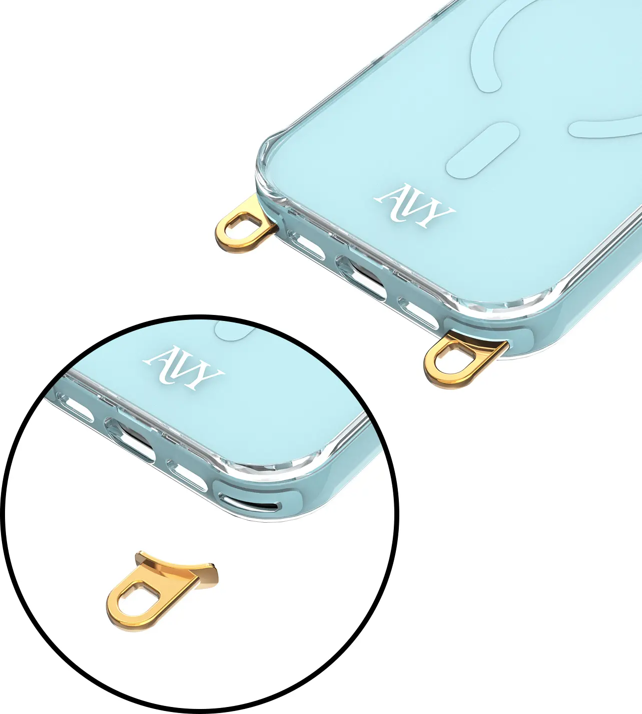 AVY Apple iPhone 17 Pro Hoesje MagSafe met Koord Haakjes Blauw afbeelding 15