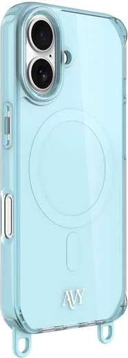 AVY Apple iPhone 16 Hoesje MagSafe met Koord Haakjes Blauw afbeelding 12