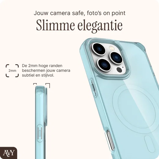 AVY Apple iPhone 16 Pro Hoesje MagSafe met Koord Haakjes Blauw afbeelding 7