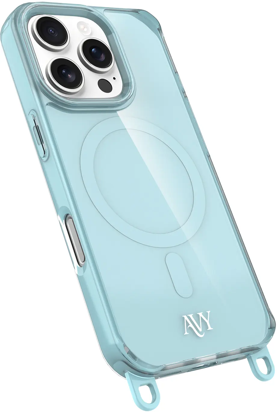 AVY Apple iPhone 16 Pro Hoesje MagSafe met Koord Haakjes Blauw afbeelding 13