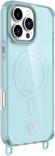 AVY Apple iPhone 16 Pro Max Hoesje MagSafe met Koord Haakjes Blauw afbeelding 12