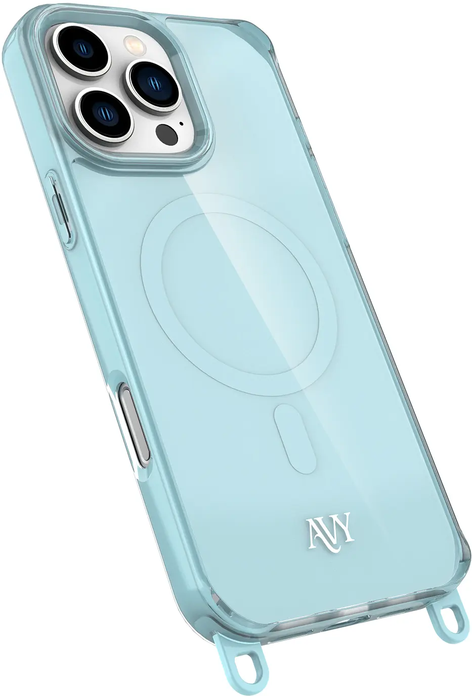 AVY Apple iPhone 16 Pro Max Hoesje MagSafe met Koord Haakjes Blauw afbeelding 14