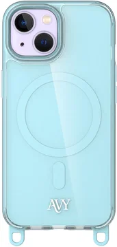 AVY Apple iPhone 15 Hoesje MagSafe met Koord Haakjes Blauw