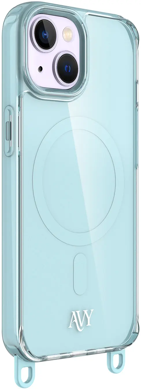 AVY Apple iPhone 15 Hoesje MagSafe met Koord Haakjes Blauw afbeelding 12
