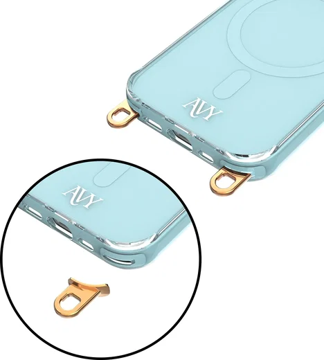 AVY Apple iPhone 15 Pro Hoesje MagSafe met Koord Haakjes Blauw afbeelding 15