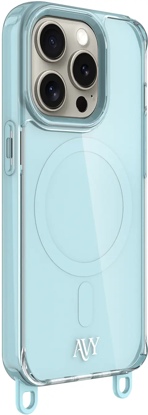 AVY Apple iPhone 15 Pro Hoesje MagSafe met Koord Haakjes Blauw afbeelding 12