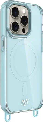 AVY Apple iPhone 15 Pro Hoesje MagSafe met Koord Haakjes Blauw afbeelding 12